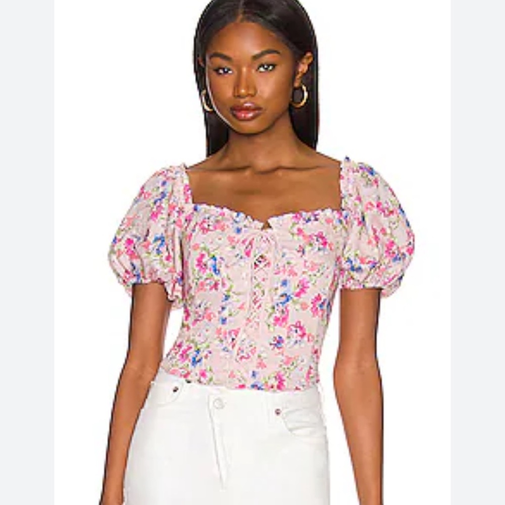 Lovely Astr Floral Corset Top NWT